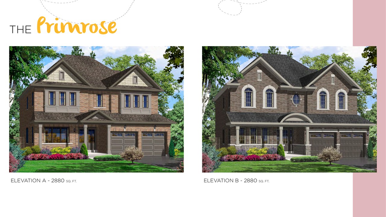 Primrose floor plan at Honey Hill by Highcastle Homes in Alliston, Ontario