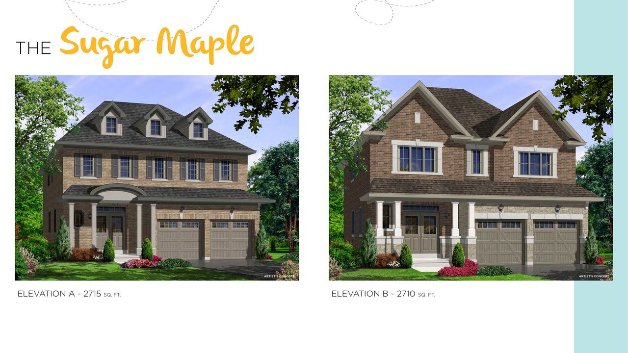 Sugar Maple floor plan at Honey Hill by Highcastle Homes in Alliston, Ontario