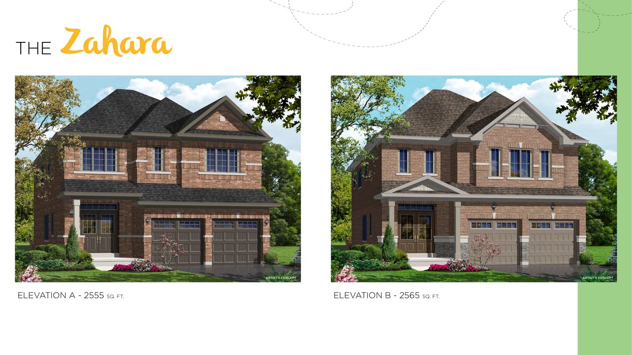 Zahara floor plan at Honey Hill by Highcastle Homes in Alliston, Ontario