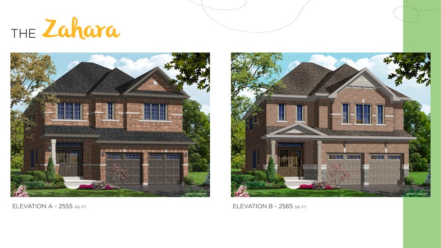 The Zahara new home model plan at the Honey Hill by Highcastle Homes in Alliston
