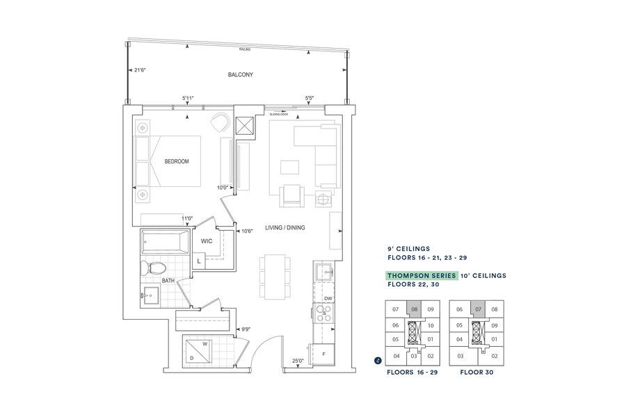 A555 floor plan at Thompson Towers Spring Tower by Greenpark in Milton, ON