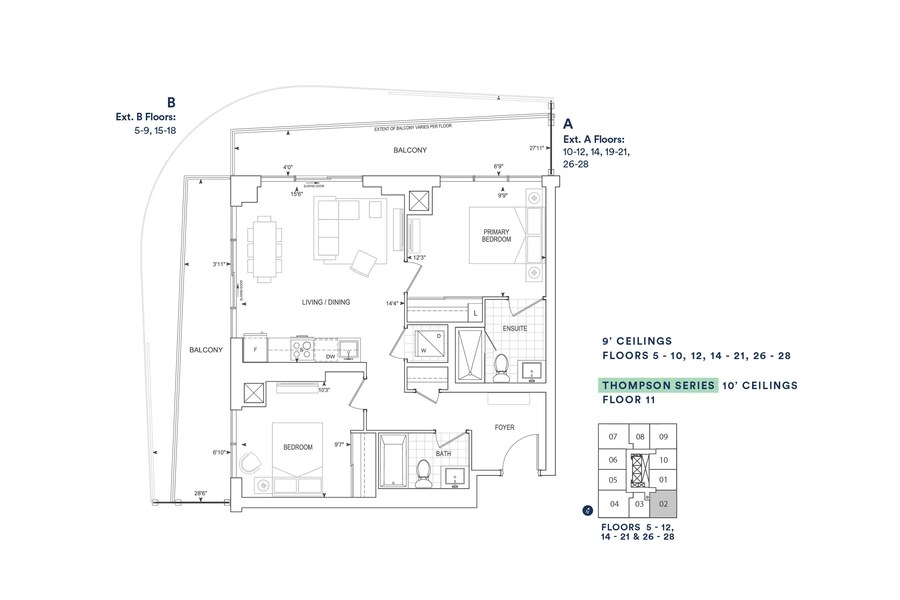 C812 BF floor plan at Thompson Towers Spring Tower by Greenpark in Milton, ON