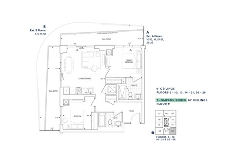 The C812 BF new home model plan at the Thompson Towers Spring Tower by Greenpark in Milton