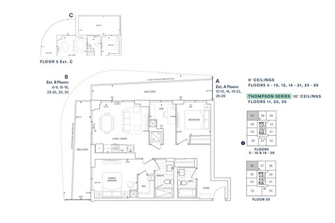 The D880 new home model plan at the Thompson Towers Spring Tower by Greenpark in Milton