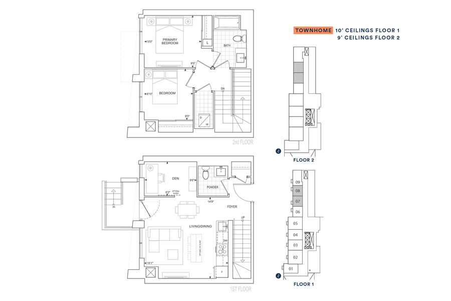 TH920 floor plan at Thompson Towers Spring Tower by Greenpark in Milton, ON