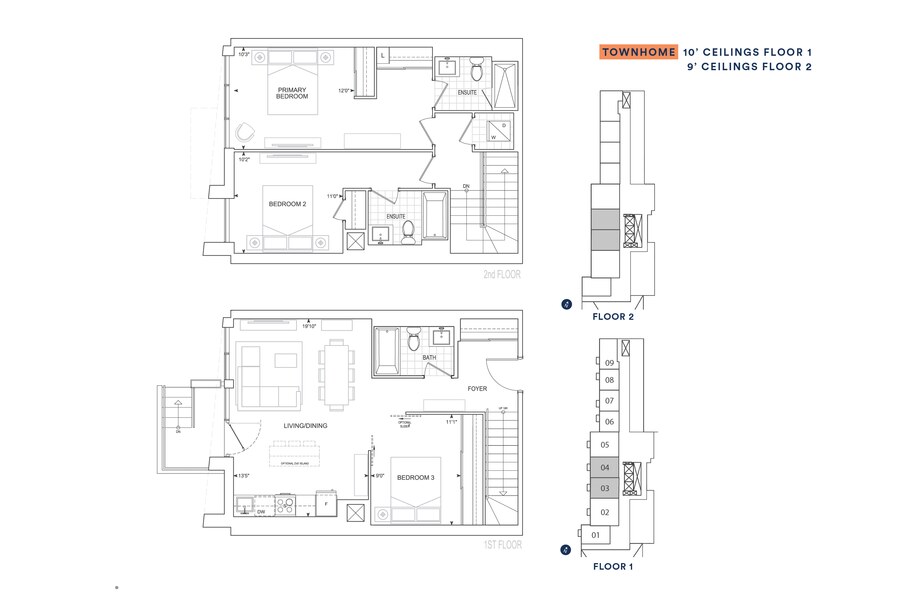 TH1299 floor plan at Thompson Towers Spring Tower by Greenpark in Milton, ON
