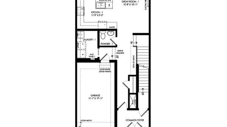 The TH-01 new home model plan at the Shaw Valley Towns (MP) by MacPherson Builders in St. Thomas