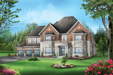 The Flagstone 1 new home model plan at the Vales of the Humber by Greenpark in Brampton