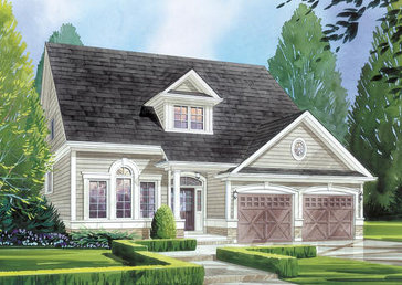 The Monet (elevation C) new home model plan at the MarLake Village by Red Berry Homes in Wasaga Beach