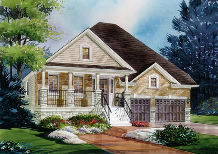 Picasso (elevation B) floor plan at MarLake Village by Red Berry Homes in Wasaga Beach, Ontario