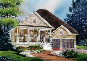 The Picasso (elevation B) new home model plan at the MarLake Village by Red Berry Homes in Wasaga Beach