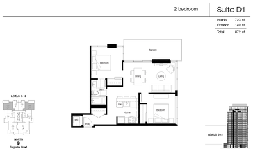 The D1 new home model plan at the Promontory At Bayview Place by Bosa Properties in Victoria