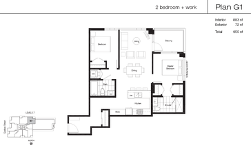 The G1 new home model plan at the Lido by Bosa Properties in Vancouver