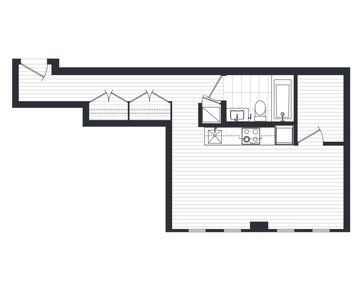 The Suite E new home model plan at the 999 Seymour by Townline Homes in Vancouver