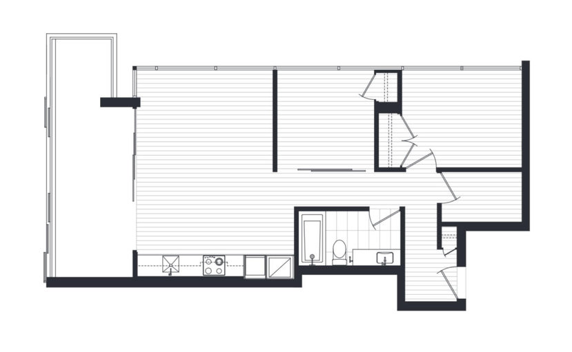 A1 floor plan at 999 Seymour by Townline Homes in Vancouver, British Columbia