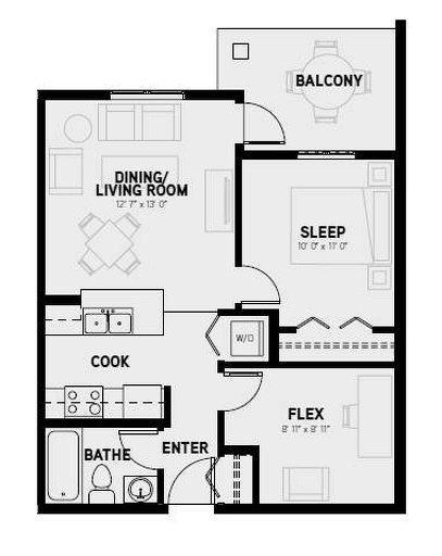 Cancun floor plan at Velocity by Porchlight Development in Regina, Saskatchewan