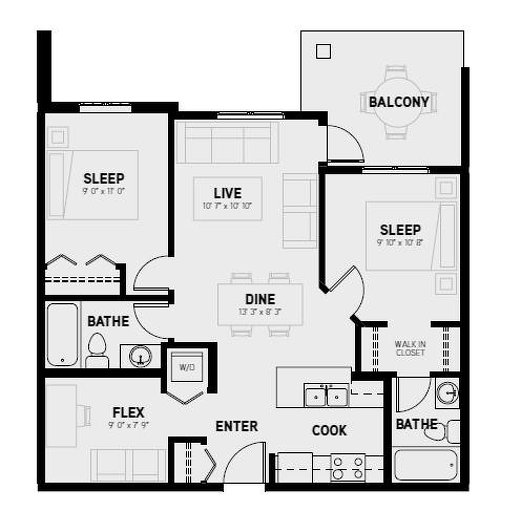 Bali floor plan at Velocity by Porchlight Development in Regina, Saskatchewan