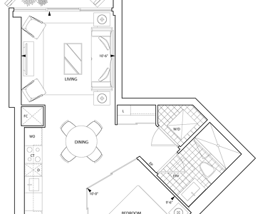 The 1E new home model plan at the Aquavista by Tridel in Toronto