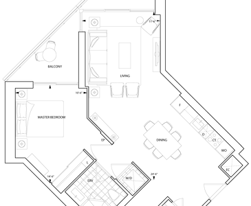 The 1L+D new home model plan at the Aquavista by Tridel in Toronto