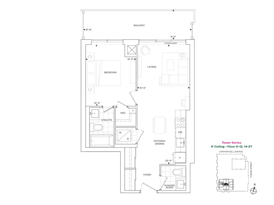 The A 612 new home model plan at the Rise & Rose Burnet Tower by Greenpark in Richmond Hill