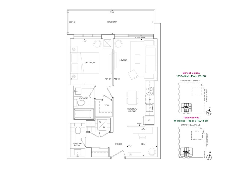 The B 654 new home model plan at the Rise & Rose Burnet Tower by Greenpark in Richmond Hill