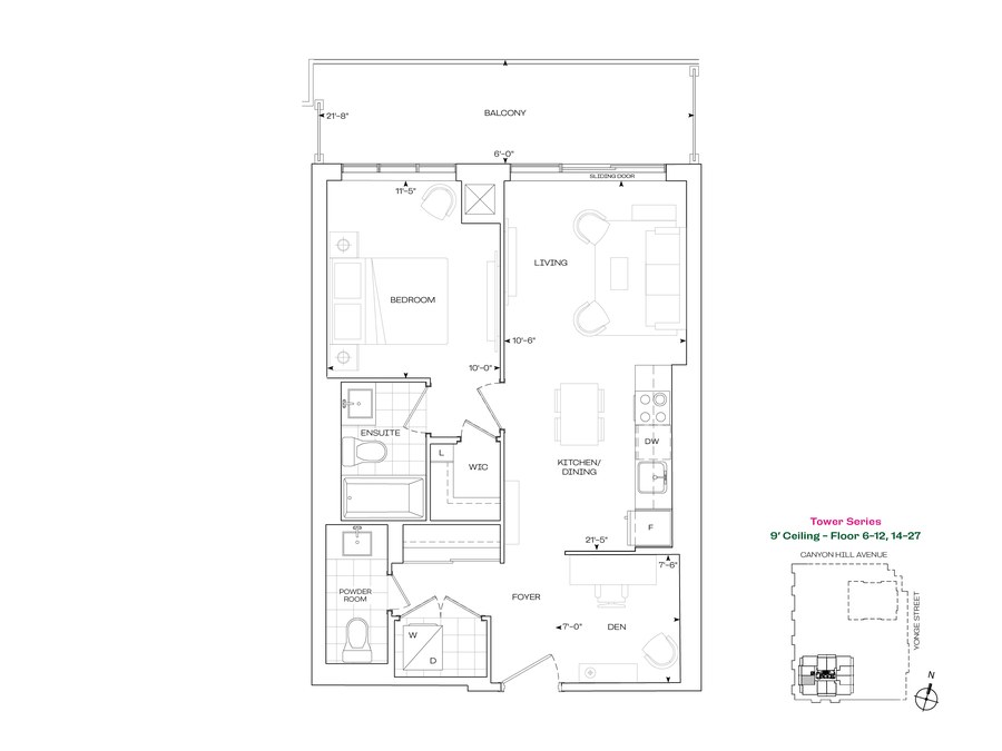 The B 673 new home model plan at the Rise & Rose Burnet Tower by Greenpark in Richmond Hill