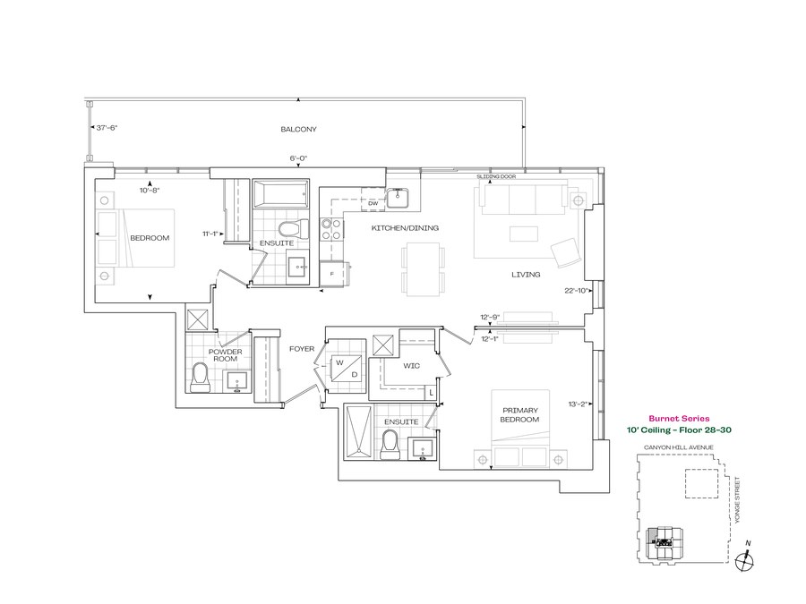 The C 1009 new home model plan at the Rise & Rose Burnet Tower by Greenpark in Richmond Hill