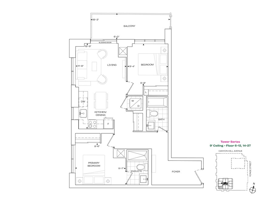 The C 840 new home model plan at the Rise & Rose Burnet Tower by Greenpark in Richmond Hill