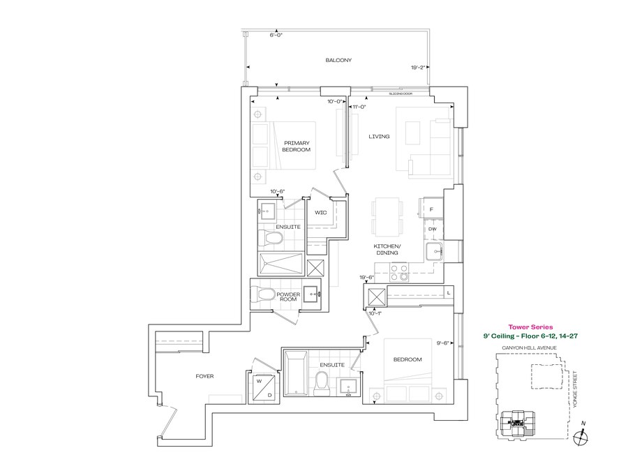 The C 874 new home model plan at the Rise & Rose Burnet Tower by Greenpark in Richmond Hill