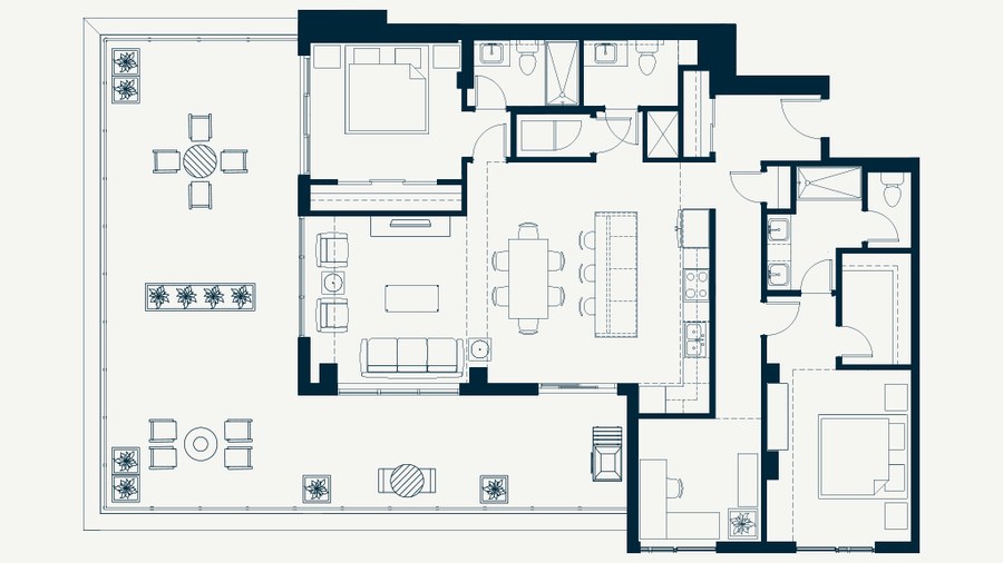 Penthouse A floor plan at Sovereign on 17th by Homes By Avi in Calgary, AB
