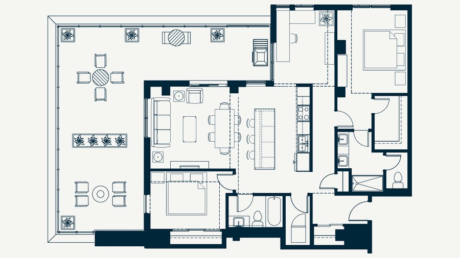 The Penthouse B new home model plan at the Sovereign on 17th by Homes By Avi in Calgary