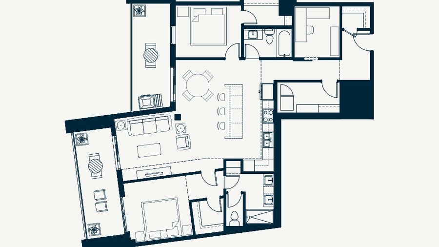 The Penthouse C new home model plan at the Sovereign on 17th by Homes By Avi in Calgary