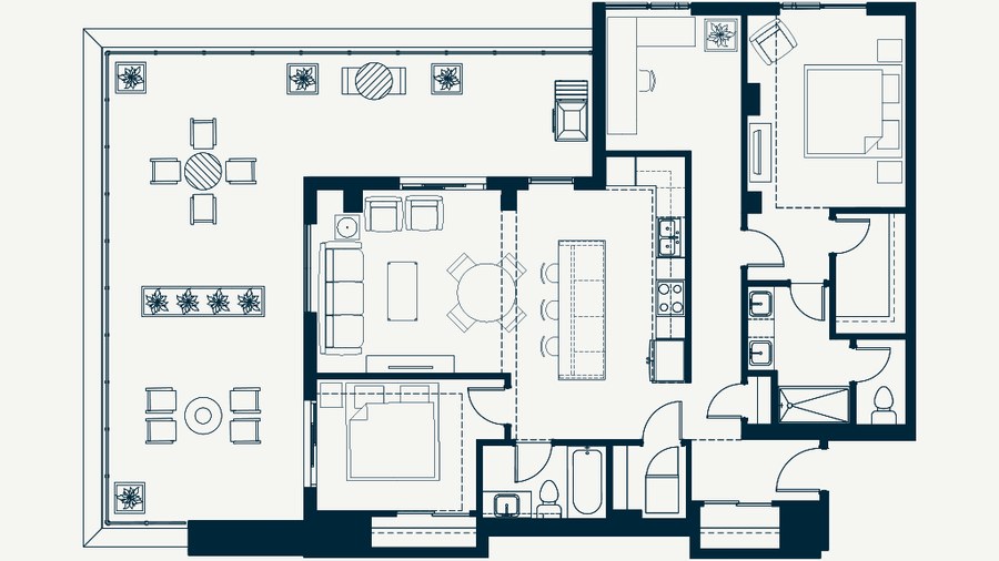 Penthouse E floor plan at Sovereign on 17th by Homes By Avi in Calgary, AB