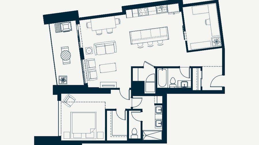 Penthouse F floor plan at Sovereign on 17th by Homes By Avi in Calgary, AB
