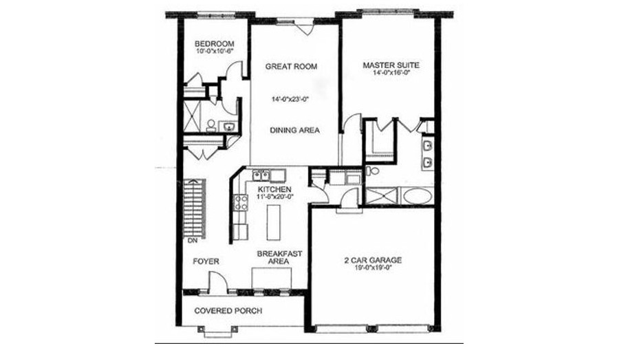 Bordeaux floor plan at Wood Haven Luxury Condominiums by Gentrac Homes in Tillsonburg, Ontario