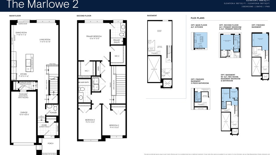 The The Marlowe 2 new home model plan at the Creekstone (Mi) by Minto Communities in Courtice