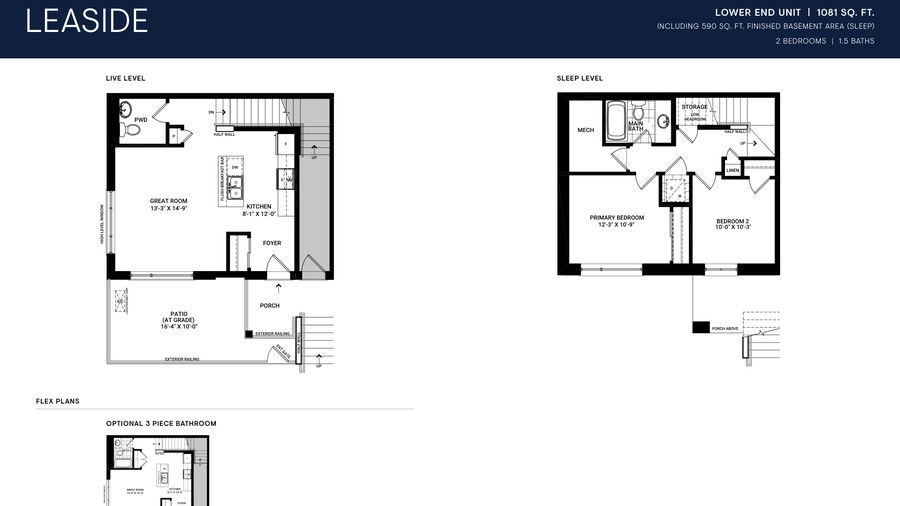The Leaside Lower End new home model plan at the Anthem by Minto Communities in Barrhaven