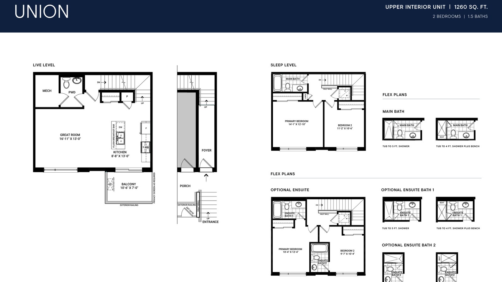 Union Upper Interior floor plan at Anthem by Minto Communities in Barrhaven, ON