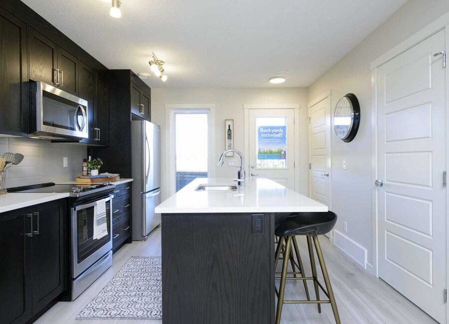 The Ambrosia new home model plan at the ZEN Livingston by Avalon Master Builder in Calgary