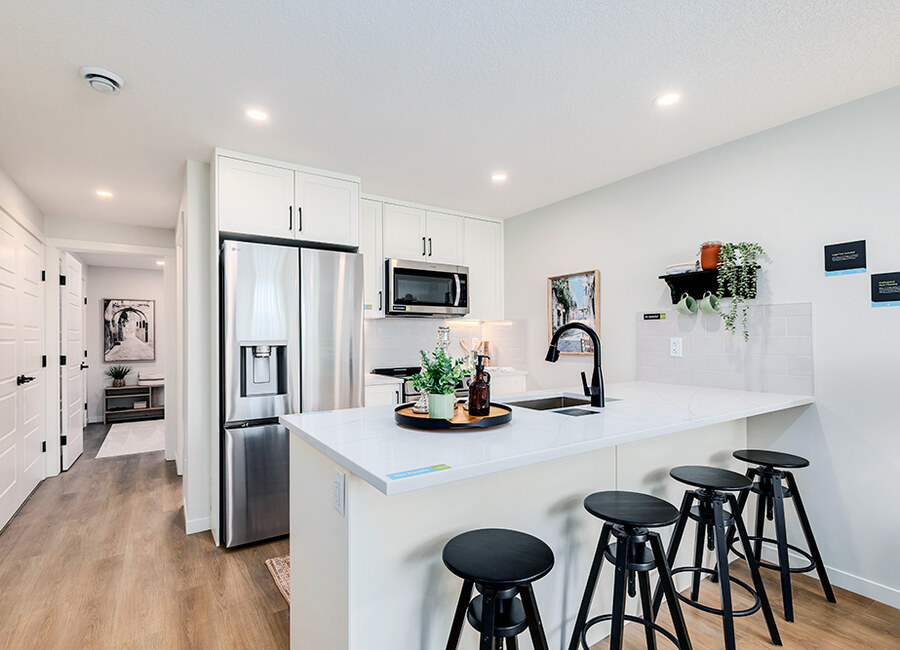 The Braeburn new home model plan at the ZEN Livingston by Avalon Master Builder in Calgary