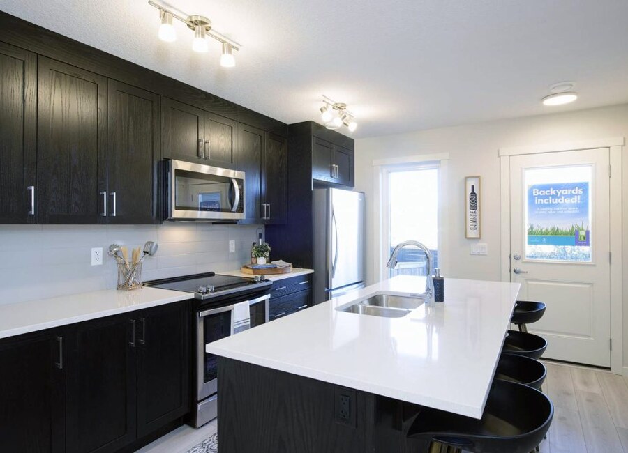 The Hudson new home model plan at the ZEN Greystone by Avalon Master Builder in Cochrane