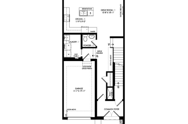 The TH-01 new home model plan at the Shaw Valley Towns by Collier Homes in St. Thomas