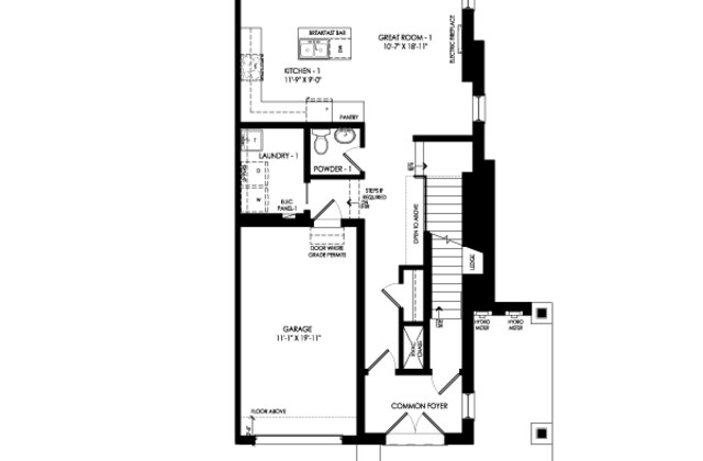 The TH-01C new home model plan at the Shaw Valley Towns by Collier Homes in St. Thomas