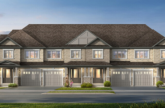 The Freehold Towns new home model plan at the Trafalgar Highlands by Coscorp in Oakville