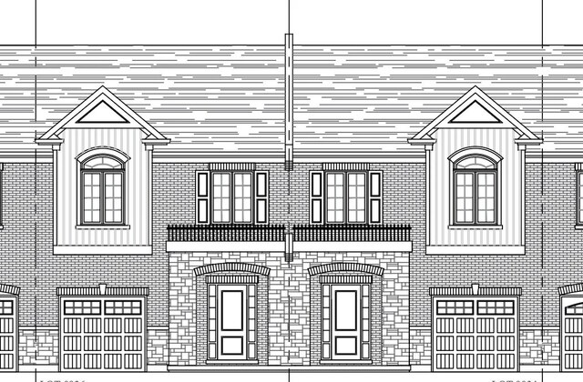 The Parkwood Townhome new home model plan at the McCurdy Towns by Country Green Homes in Waterdown