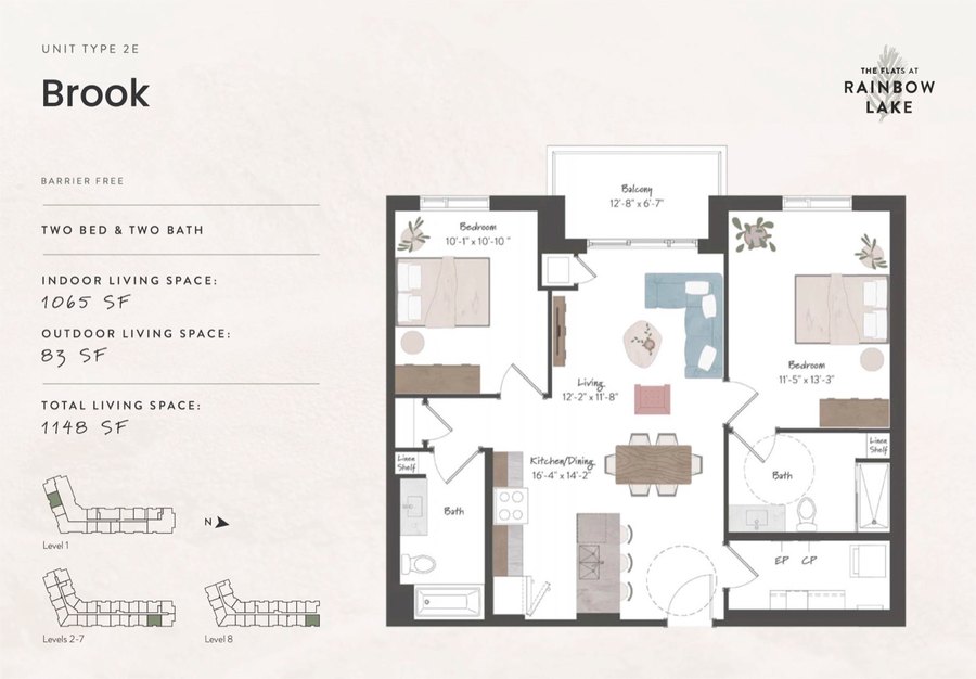 The Brook new home model plan at the The Flats at Rainbow Lake by HIP Developments in Kitchener