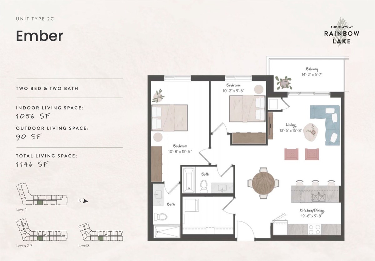 Ember floor plan at The Flats at Rainbow Lake by HIP Developments in Kitchener, Ontario