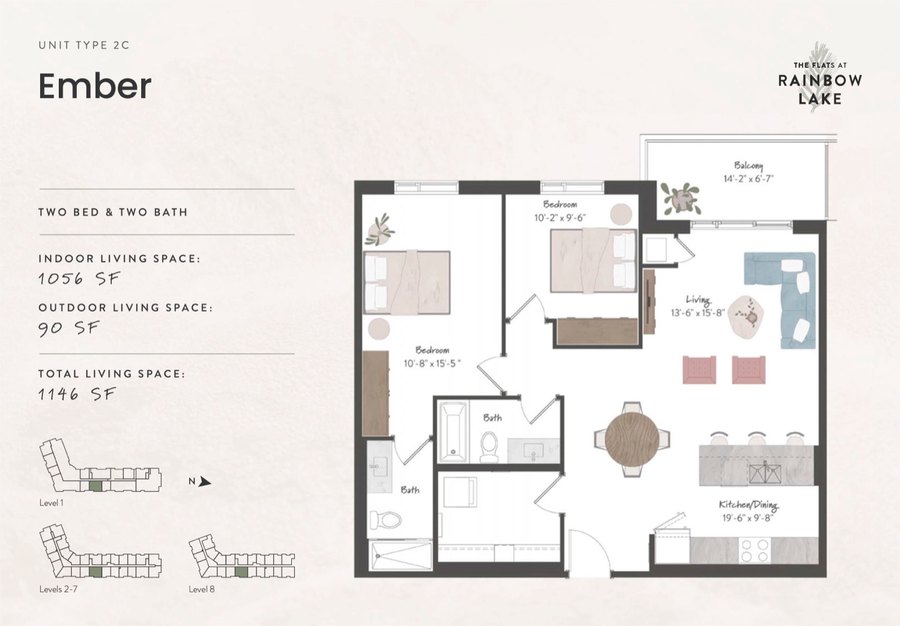 The Ember new home model plan at the The Flats at Rainbow Lake by HIP Developments in Kitchener