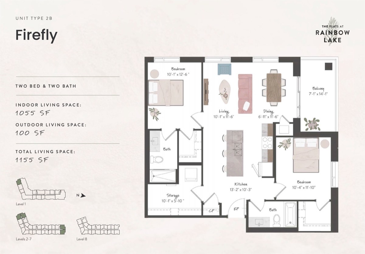 Firefly floor plan at The Flats at Rainbow Lake by HIP Developments in Kitchener, Ontario