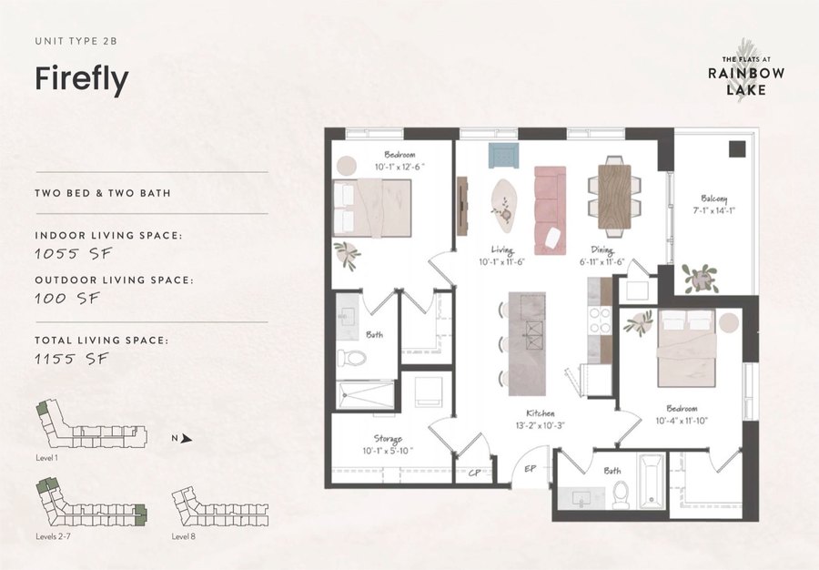 The Firefly new home model plan at the The Flats at Rainbow Lake by HIP Developments in Kitchener